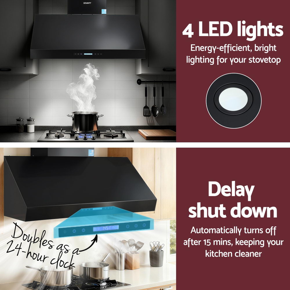 Commercial BBQ Rangehood | 1200mm | Dual Motor | Remote Control | Black