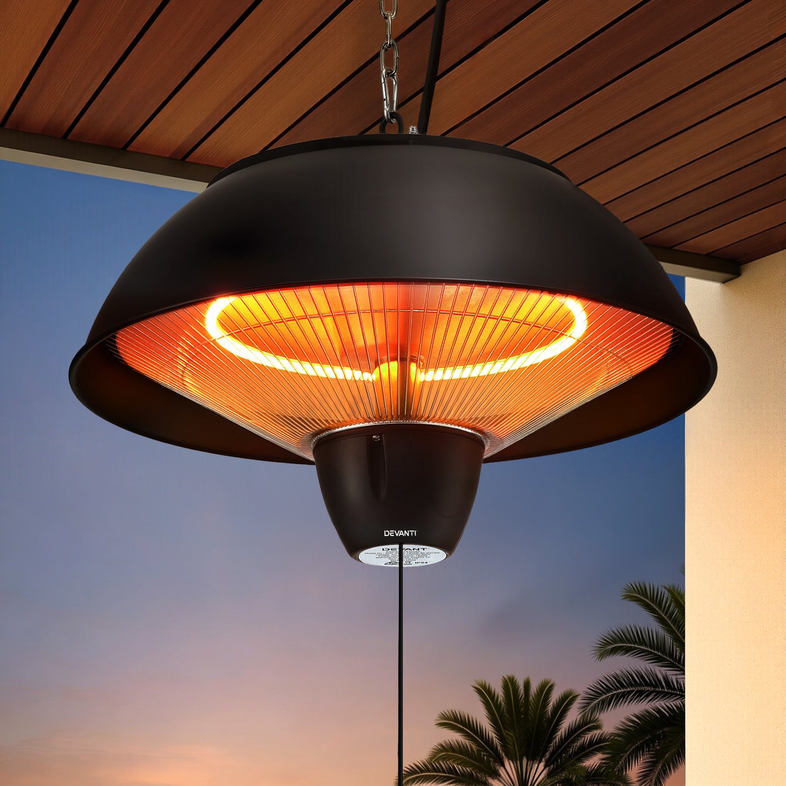 Electric Patio Heater | 1500W Hanging Infrared Heater with Remote