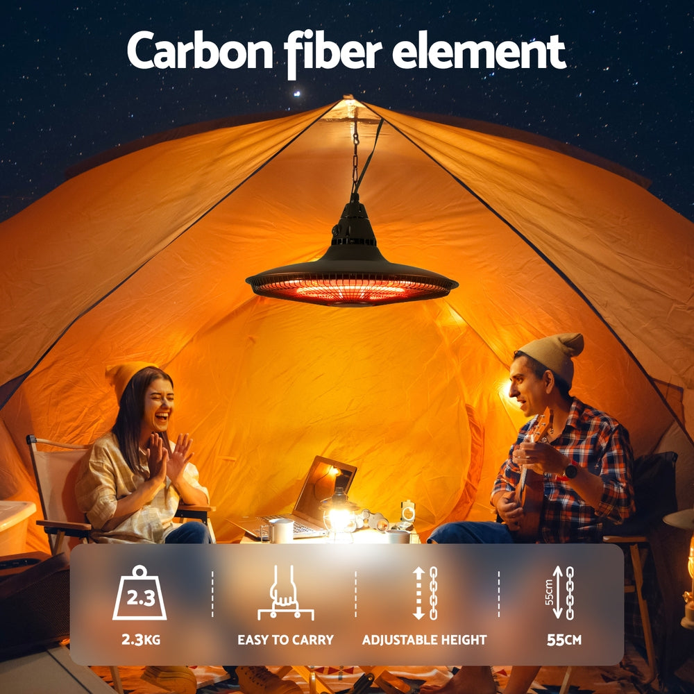 DEVANTI Hanging Electric Patio Heater | 1500W | Outdoor Heating