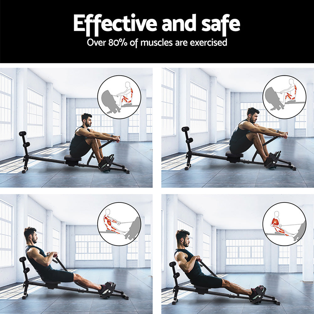 Everfit Hydraulic Rowing Machine | Rower | 12 Levels Resistance | Exercise | Fitness Gym | Cardio