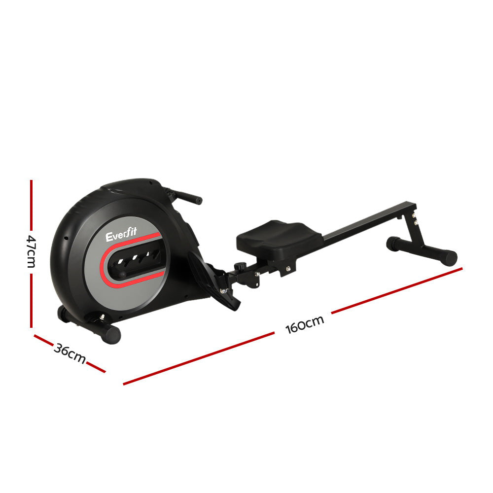 Everfit Rowing Machine | Rower | Elastic Rope Resistance | Fitness Home Cardio | Black