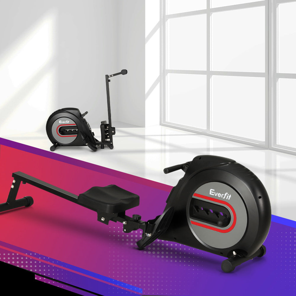 Everfit Rowing Machine | Rower | Elastic Rope Resistance | Fitness Home Cardio | Black
