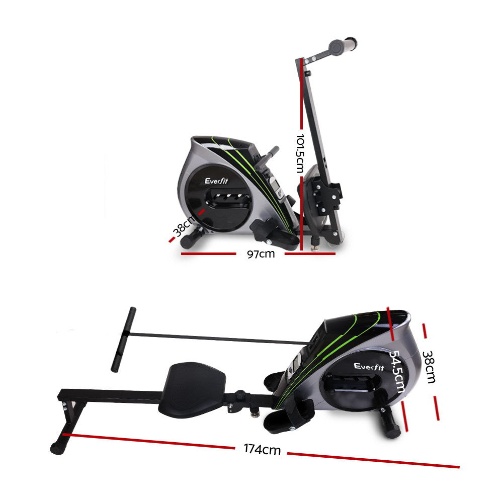 Everfit Rowing Machine | Rower | Elastic Rope Resistance | Fitness | Home Cardio | Silver