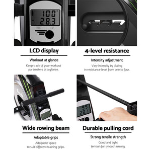 Everfit Rowing Machine | Rower | Elastic Rope Resistance | Fitness | Home Cardio | Silver
