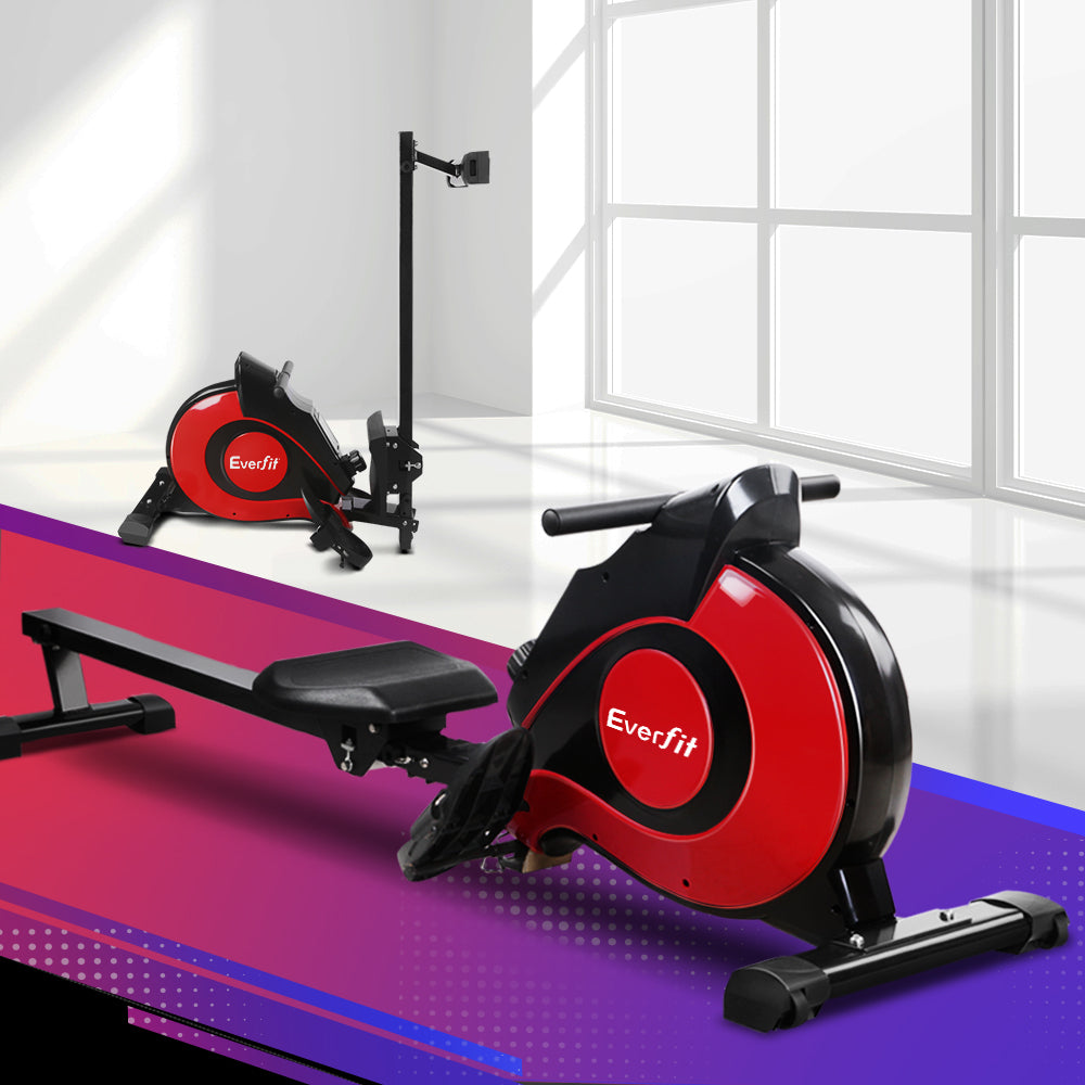 Everfit Rowing Machine | Rower | Magnetic Resistance | Exercise Gym | Home Cardio | Red