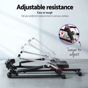 Everfit Rowing Machine | 12 Levels Hydraulic Rower | Fitness Gym | Home Cardio