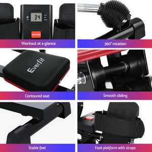 Everfit Rowing Machine | 12 Levels Hydraulic Rower | Fitness Gym | Home Cardio
