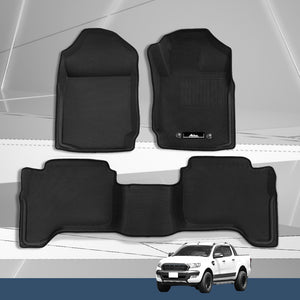 Weisshorn Car Floor Mats Rubber Fits Ford Ranger PX PX2 PX3 Dual Cab 2011-2022 3D