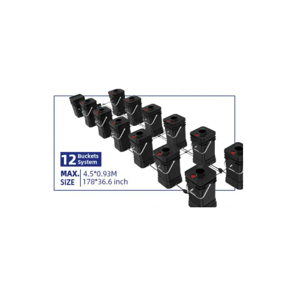 Recirculating 5 Gallon Aeroponic Bucket System | 12 Pot | Smart Indoor Hydro Grow Kit