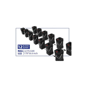 Recirculating 5 Gallon Aeroponic Bucket System | 12 Pot | Smart Indoor Hydro Grow Kit