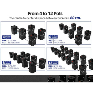 Recirculating 5 Gallon Aeroponic Bucket System | 6 Pot | Smart Indoor Hydro Grow Kit