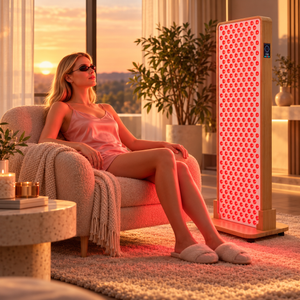 Red Light Therapy Panel | 300×5W LEDs | 8 Wavelengths | Premium Bamboo Design