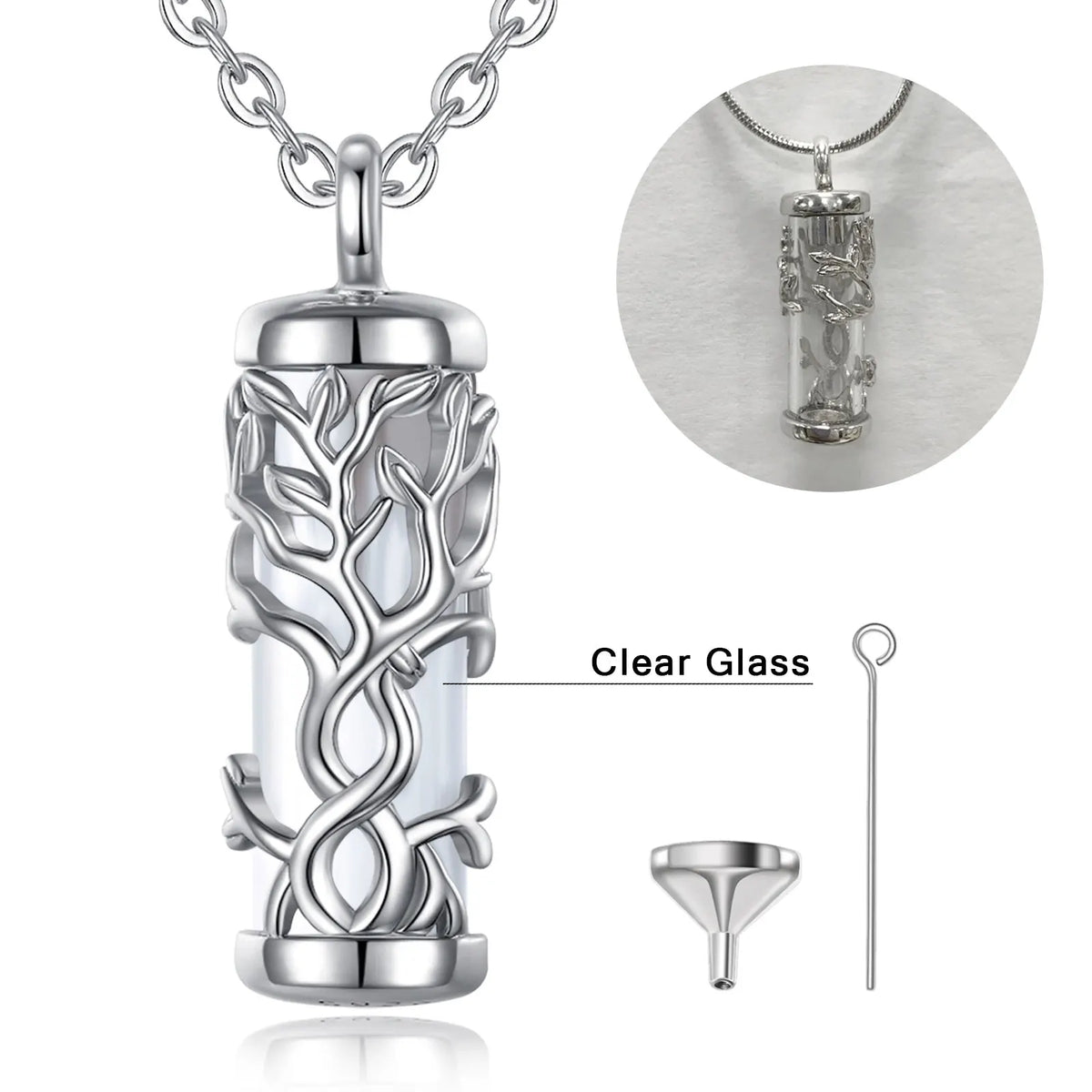 Tree Of Life Ashes Urn Pendant Necklace | 925 Silver | 2 Sizes