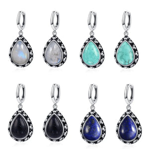 Natural Stone Bohemian Drop Earrings | Kyanite & Moonstone | Assorted Designs