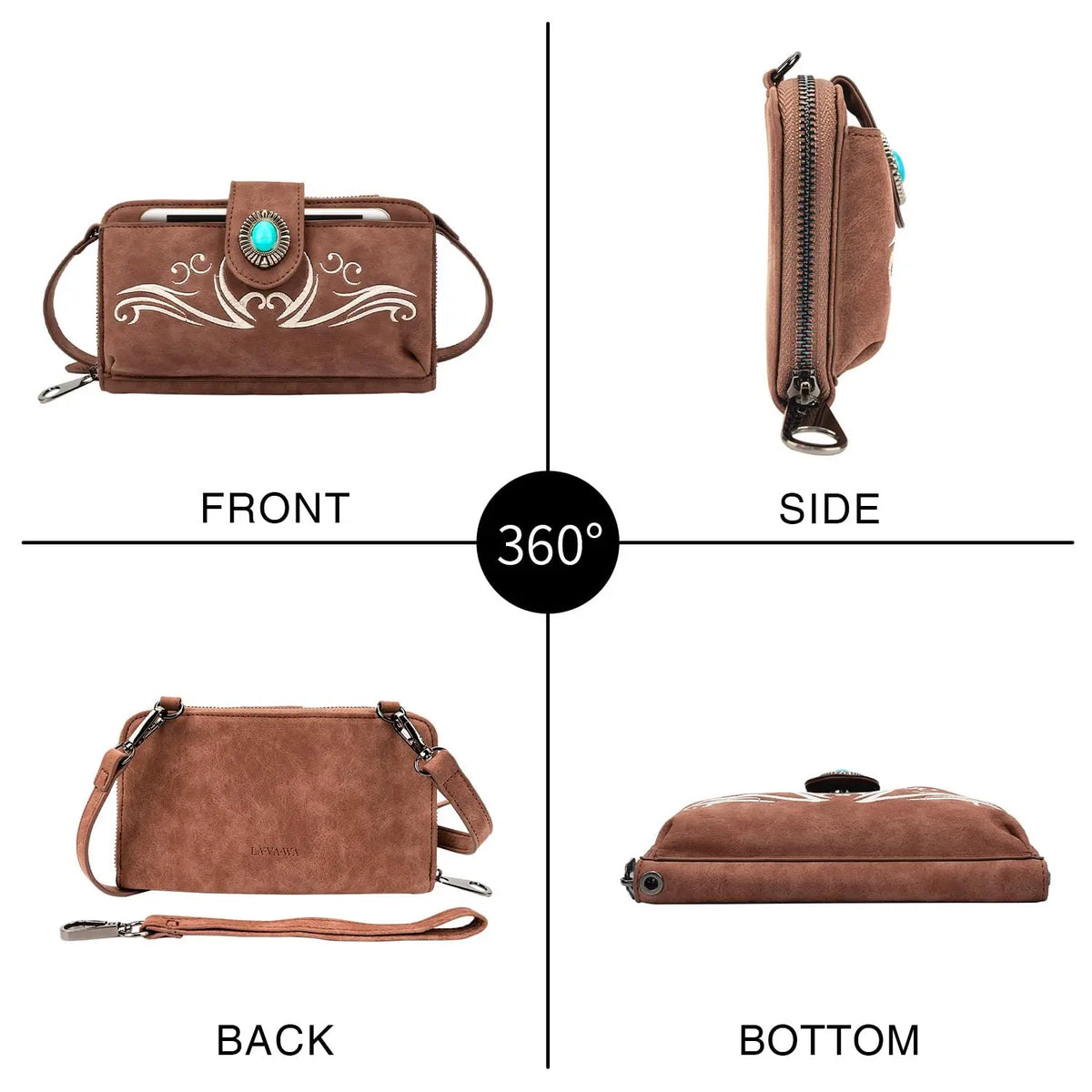 Cute Hippie Handbag With Turquoise Center Stone | 2 Styles