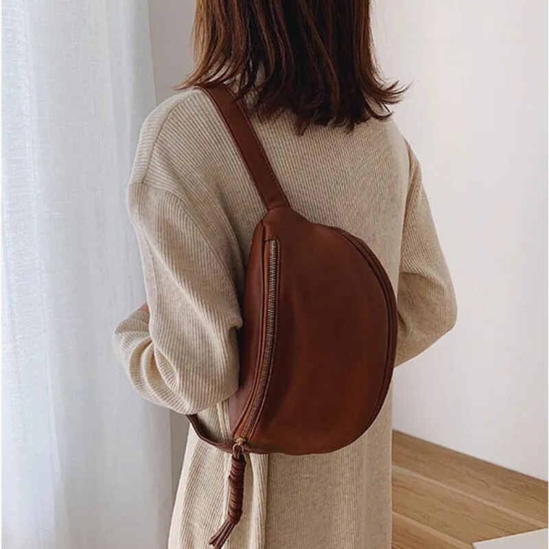 Women's Large Leather Styled Bum Bag | 23 X 8 X 19cm