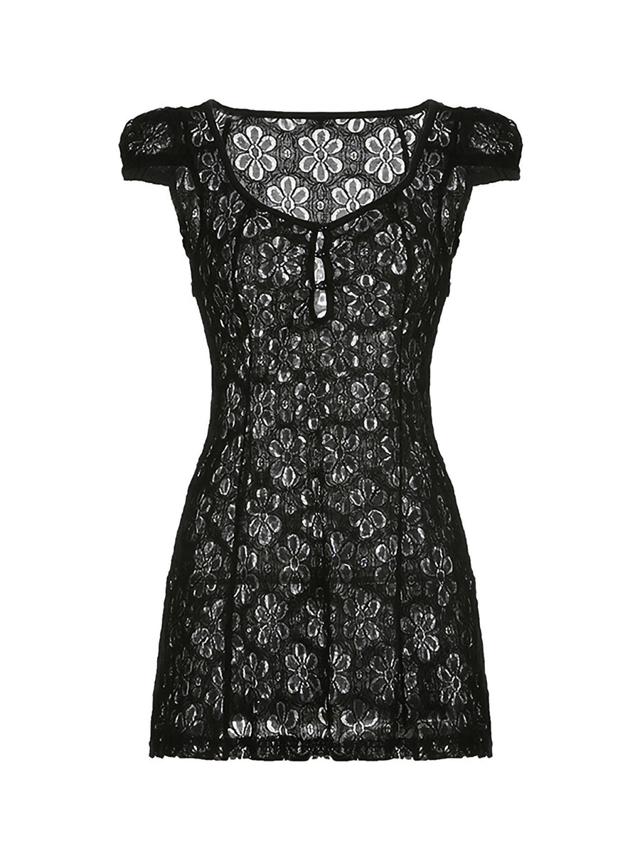 Hollow Out Lace Beach Summer Dress | White + Black Options | Sizes S-L