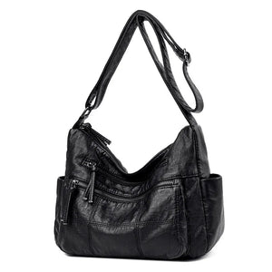 Plain Soft Leather Handbag With Zipper Closures | Various Colour Options