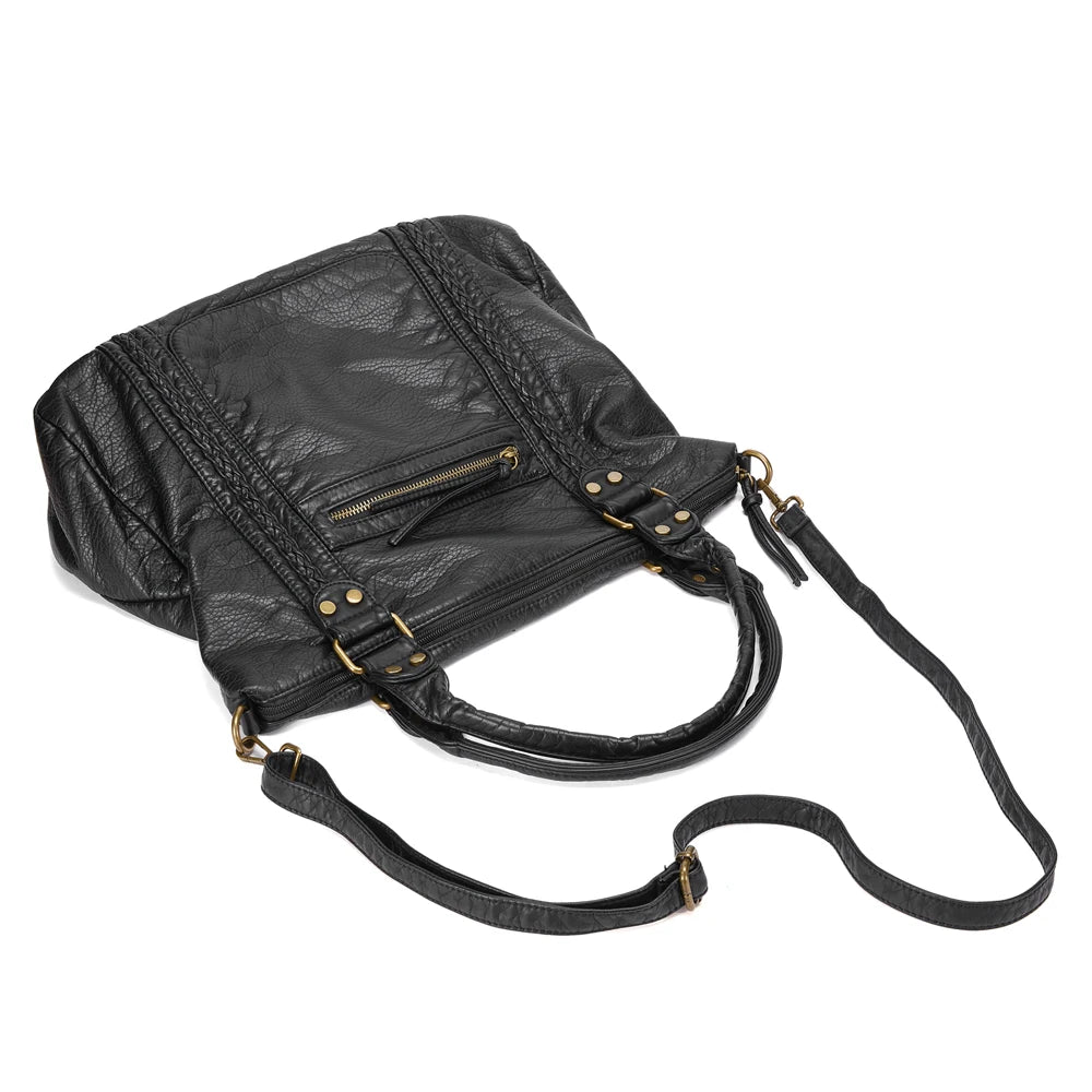 Leather Bag With Large Capacity | Available In Black, Blue, Purple, Green & Wine