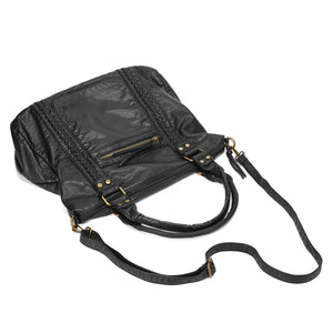 Leather Bag With Large Capacity | Available In Black, Blue, Purple, Green & Wine