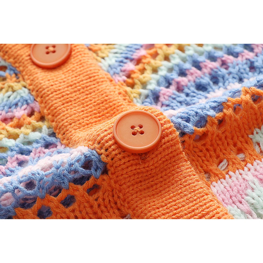 Colourful Hippie Striped Sweaters | Knitted + O-Neck | S-XL