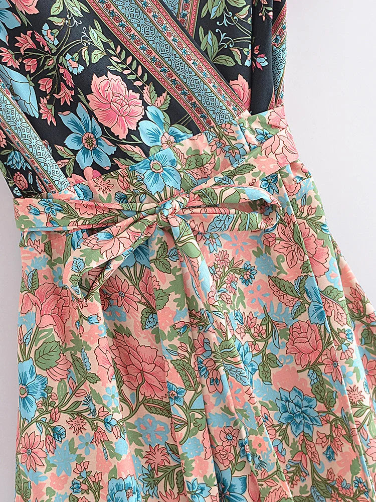 Vintage Hippie Styled V-Neck Boho Dress | Sizes S-XL