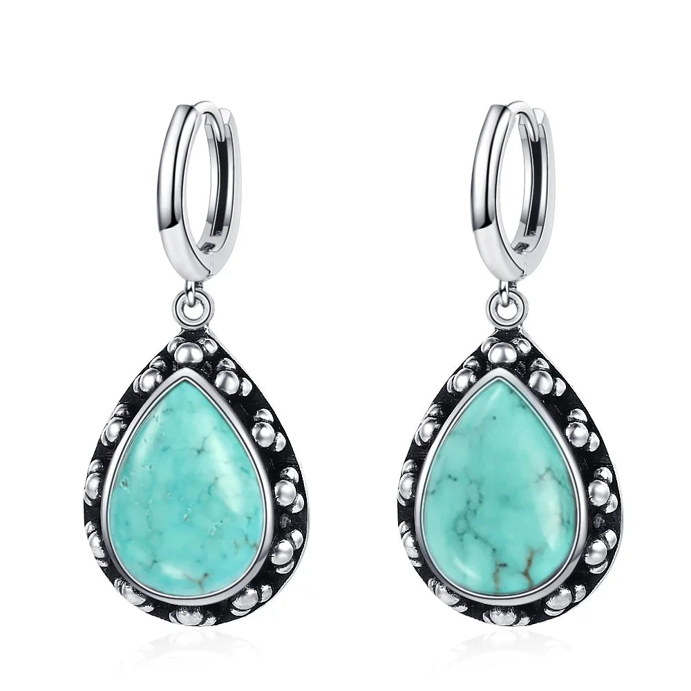 Natural Stone Bohemian Drop Earrings | Kyanite & Moonstone | Assorted Designs