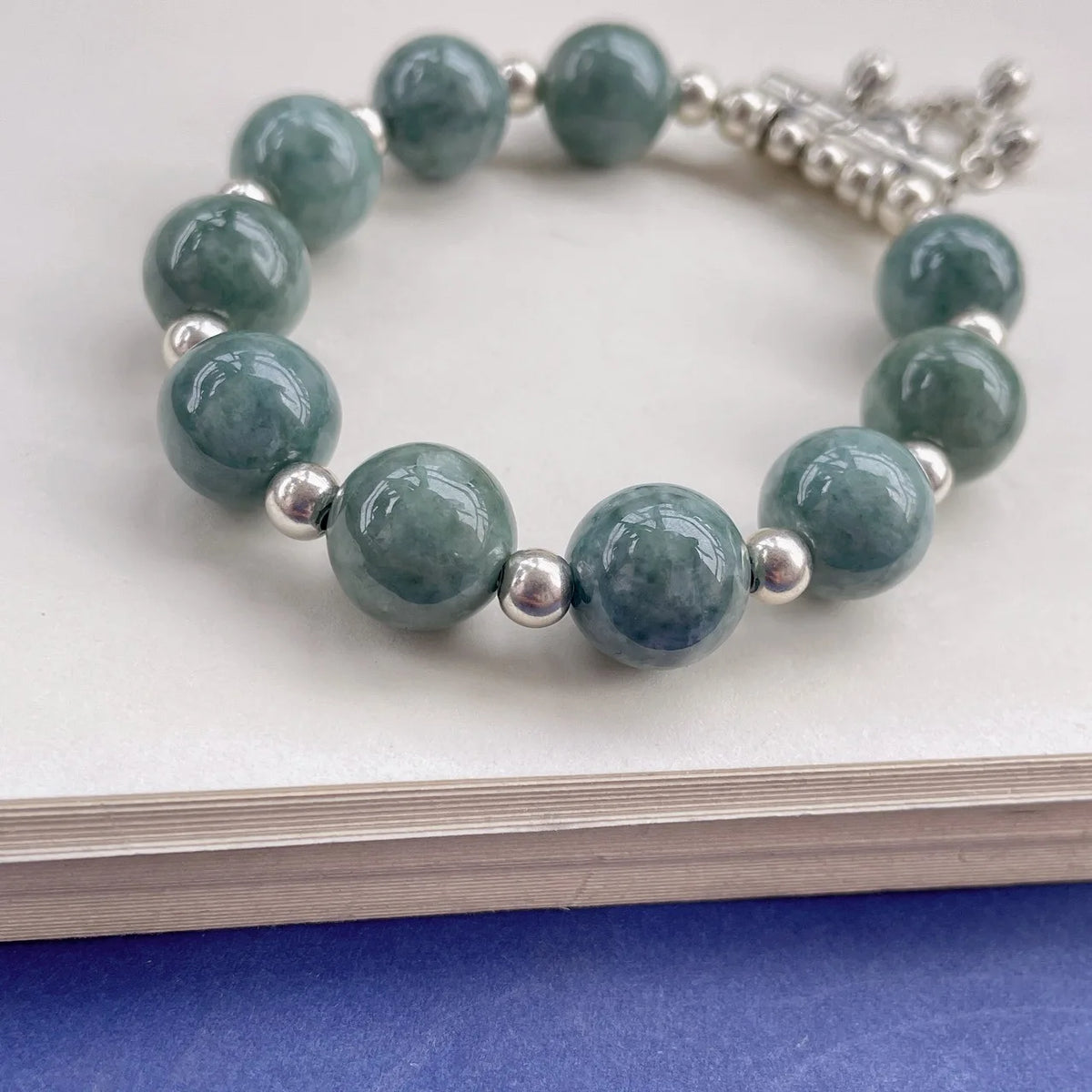Elegant Bohemian Emerald Beaded Bracelet | 925 Silver