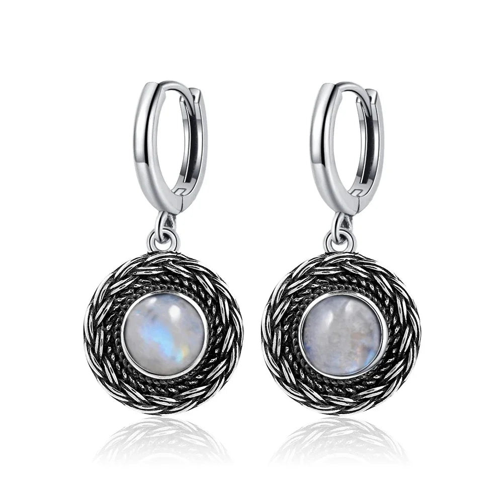 Natural Stone Bohemian Drop Earrings | Kyanite & Moonstone | Assorted Designs