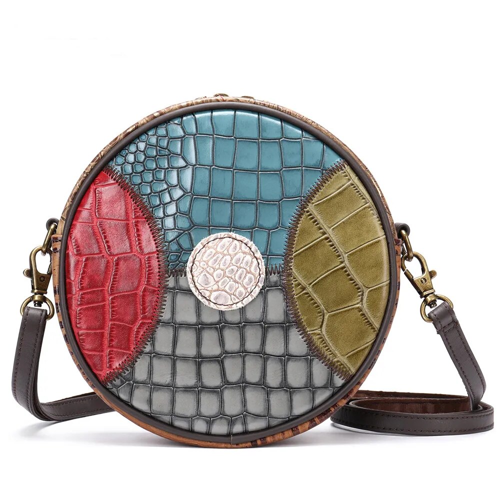 Genuine Cow Leather Cicular Festival Bag