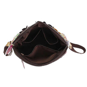 Cute Hippie Patchwork Cross Body Bag | Genuine Leather