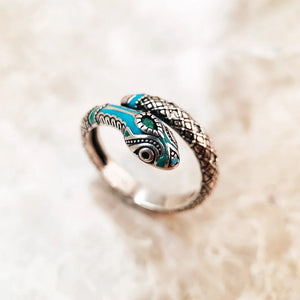 Cute Tropical Snake Finger Ring | 925 Sterling Silver