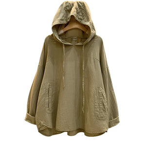 Women's Hooded Long Sleeved Cotton Top | Various Colours | Free Size