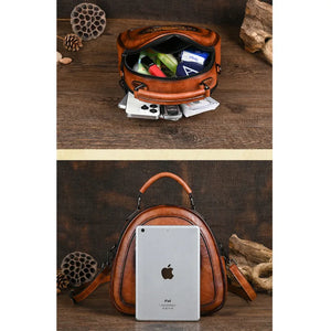 Embossed Leather Bags With Bohemian Design | Various Colours