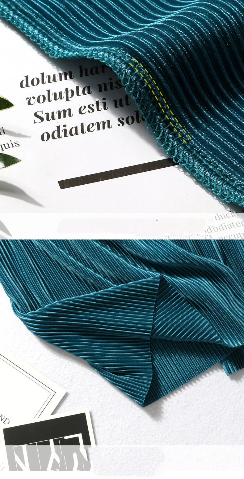 Women's Bohemian Wide Leg Ice Silk Pants | Summer Loose Pleated Trousers | Elastic Waist | Casual Hippie Style | One Size