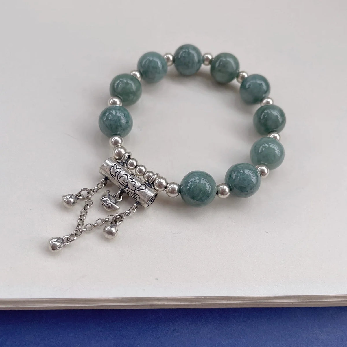 Elegant Bohemian Emerald Beaded Bracelet | 925 Silver