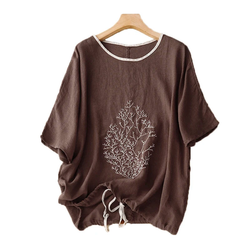 Women's Loose O-Neck Tree Of Life T-shirt | Bohemian Styled | Sizes M-2XL