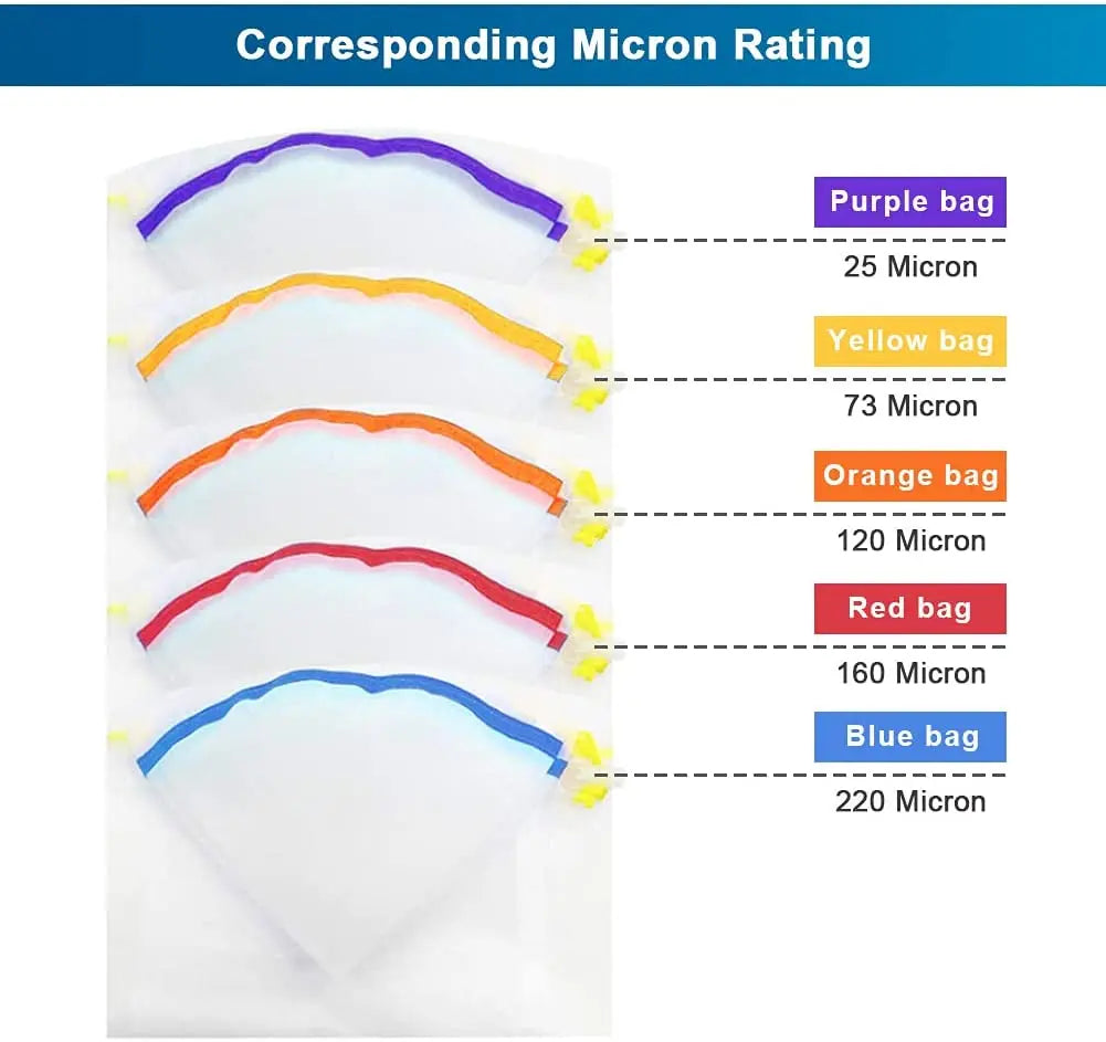 Ice Filter Full Mesh Bubble Bags | 55 Gallon - 5 Bag Set