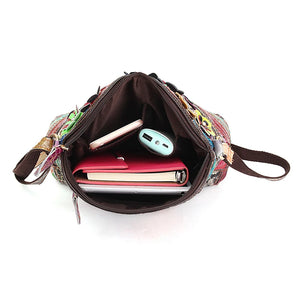 Cute Hippie Patchwork Cross Body Bag | Genuine Leather