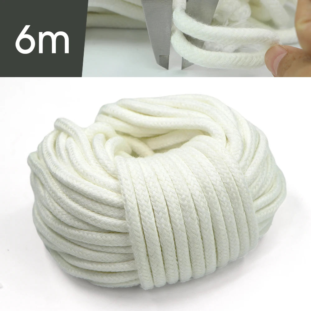 Self-Watering Wick Cord | 5m DIY Plant Irrigation Rope for Holiday Watering | 4mm / 5mm / 6mm – Acrylic Cotton