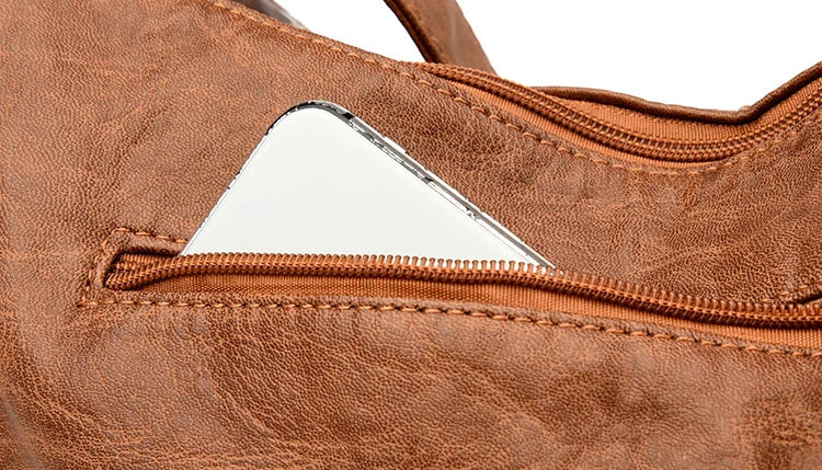 Plain Soft Leather Handbag With Zipper Closures | Various Colour Options