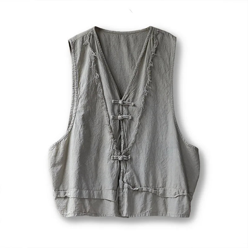Women's Vintage Bohemian Spring Vest | Lace Up | Free Size