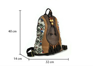 Unique Hippie Styled Bag | Hand Made | Wooden Beaded Tassels