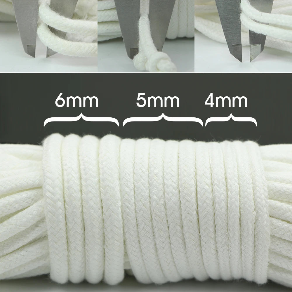 Self-Watering Wick Cord | 5m DIY Plant Irrigation Rope for Holiday Watering | 4mm / 5mm / 6mm – Acrylic Cotton