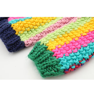 Chunky Handmade Rainbow Cardigan | Loose Knit Multicolour Acrylic Sweater | Hippie Autumn/Winter One Size