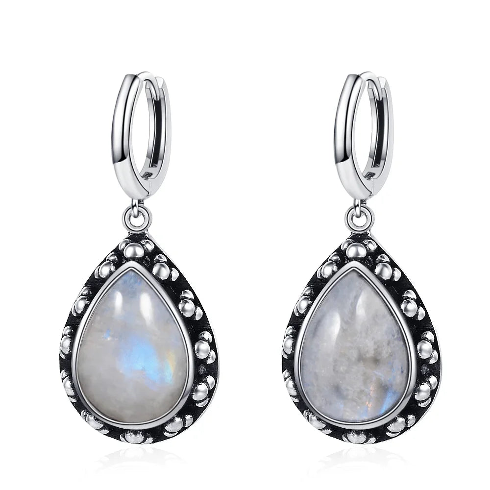 Natural Stone Bohemian Drop Earrings | Kyanite & Moonstone | Assorted Designs