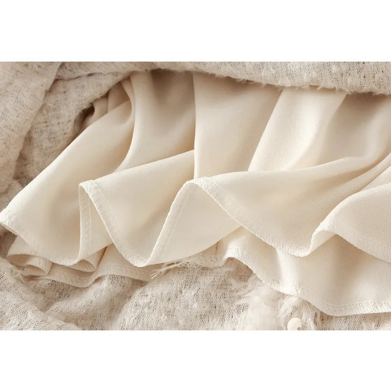 Fluffy Hippie Long Skirt With Sequin | Black Or White | Sizes M-L