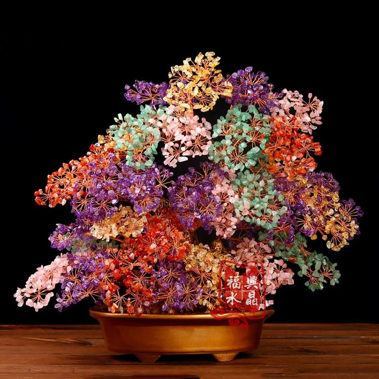 Handmade Crystal Wealth Tree | Various Colours