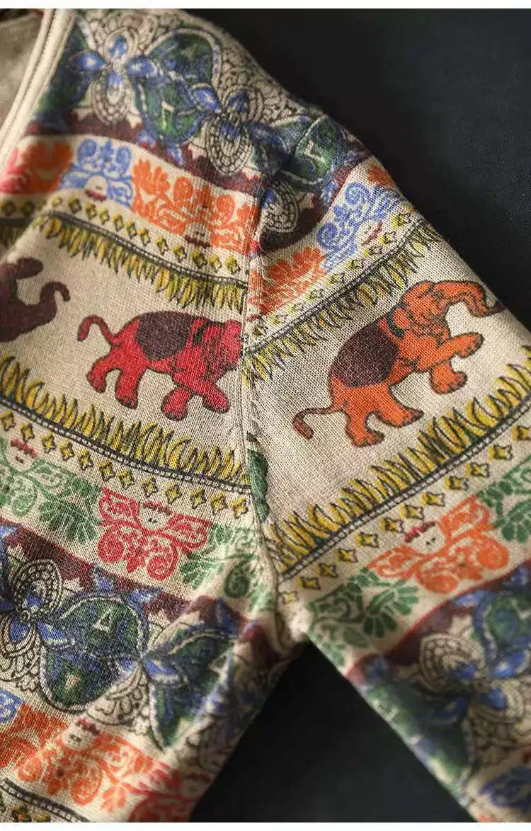 High Quality Women's Cotton Elephant O-Neck Sweater | Free Size