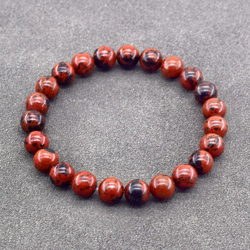 Genuine Natural Stone Bracelet Man Natural Flower Green Gemstone Beads Jewelry for Women Bohemia Style Elastic Bangle Wholesale